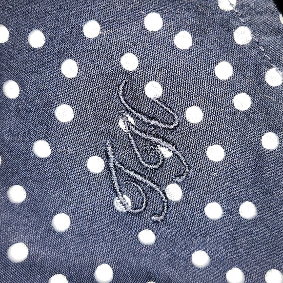 Tommy Hilfiger Short Sleeve Tapered Navy Polka Dot Top, Pre-loved in EUC - Picture 8 of 12